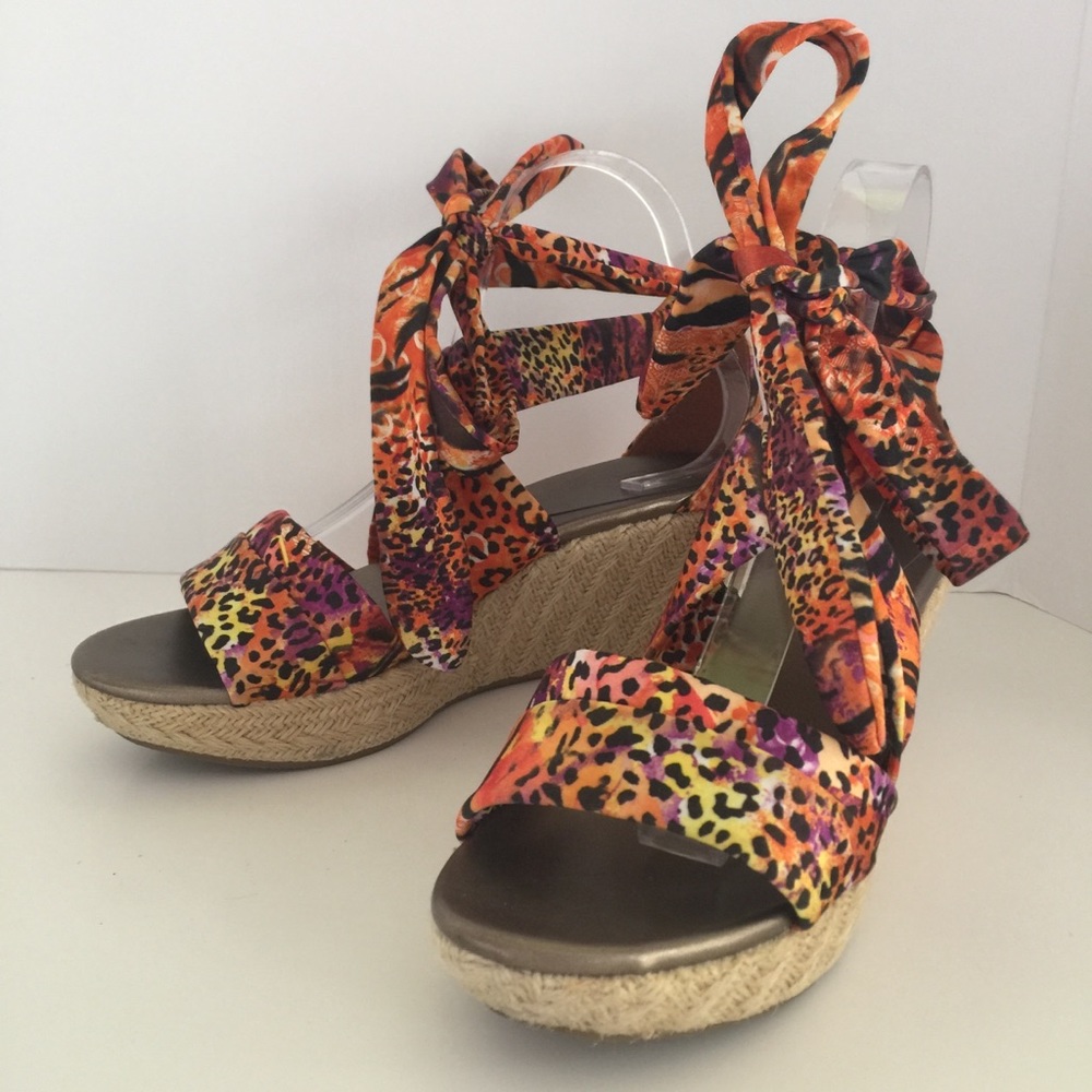 Impo Gleam Vegan Wedge Espadrille tie-on Sandals